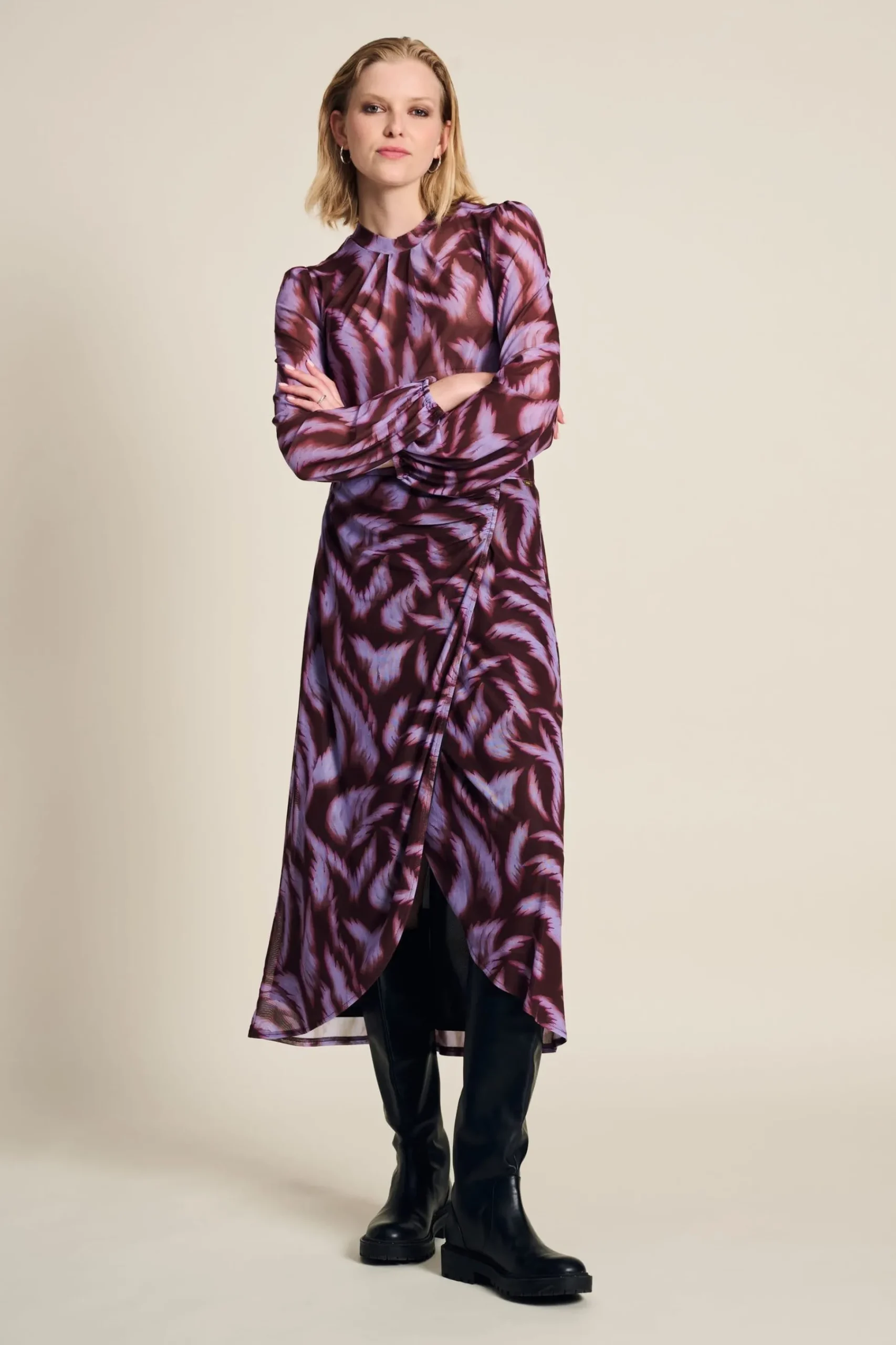 Rokken>POM Amsterdam ROK Feathers Brown