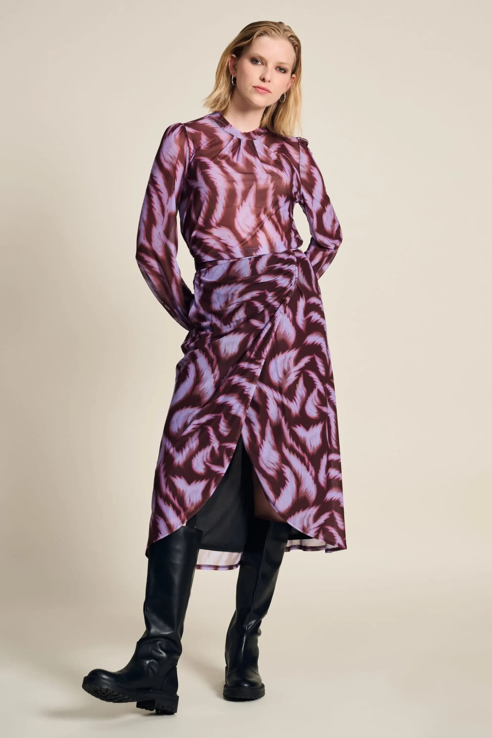Rokken>POM Amsterdam ROK Feathers Brown