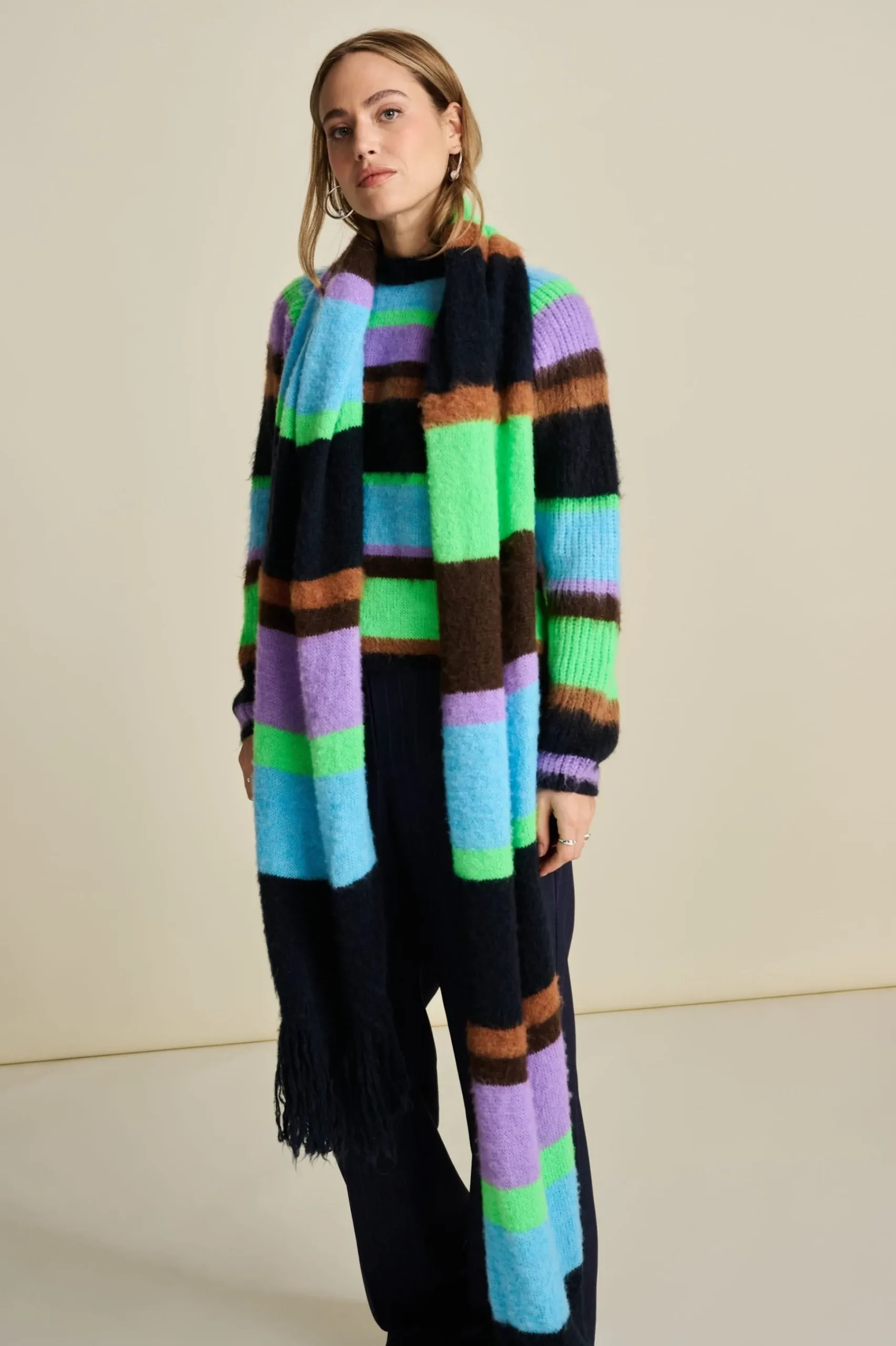 Sjaals>POM Amsterdam SJAAL Brushed Stripes