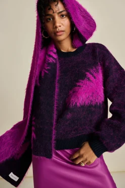 Sjaals>POM Amsterdam SJAAL Feathers Midnight Blue