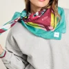 Sjaals>POM Amsterdam SJAAL Silk Floral Green