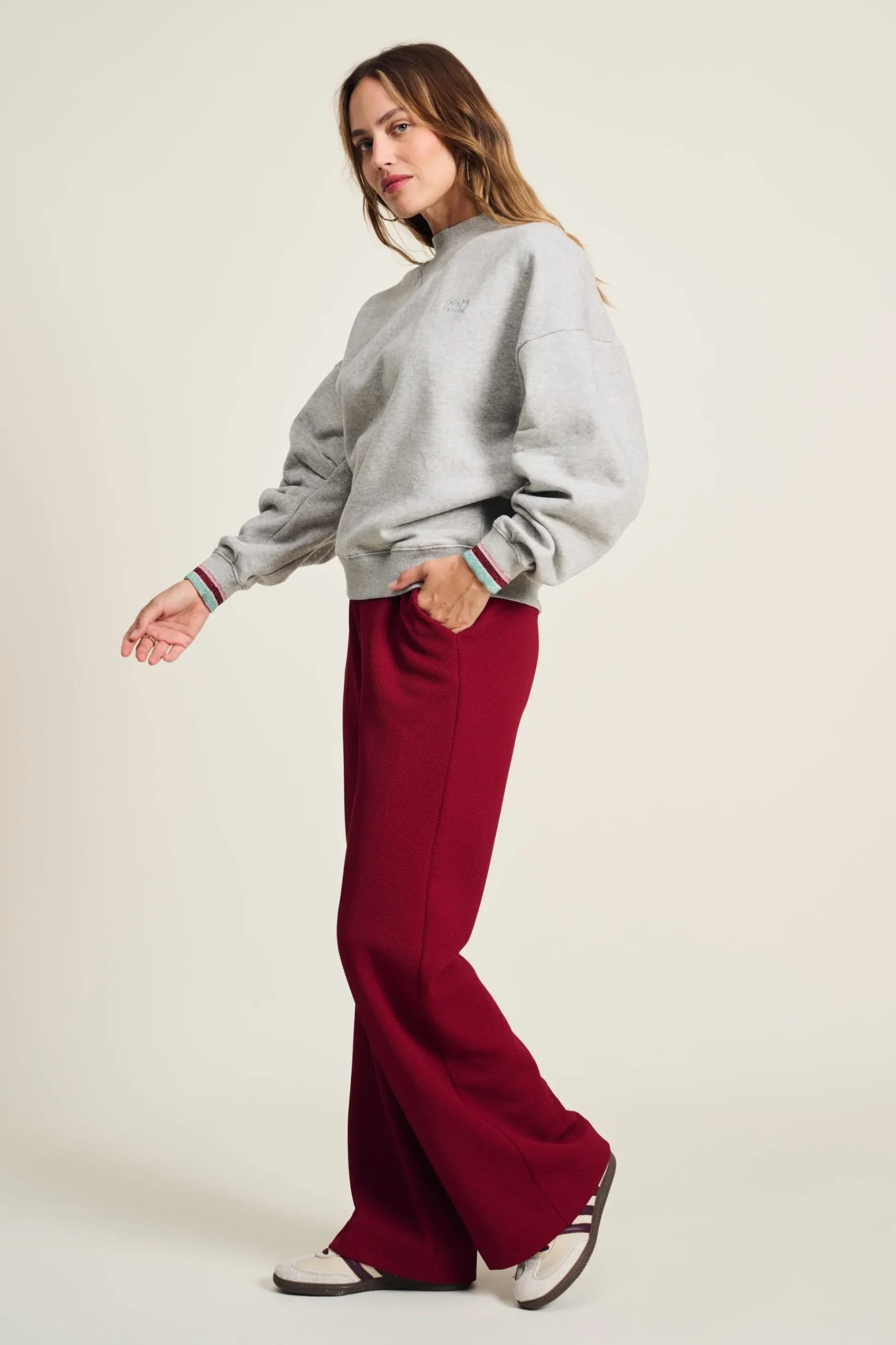 Truien & Vesten>POM Amsterdam SWEATER Grey Melange