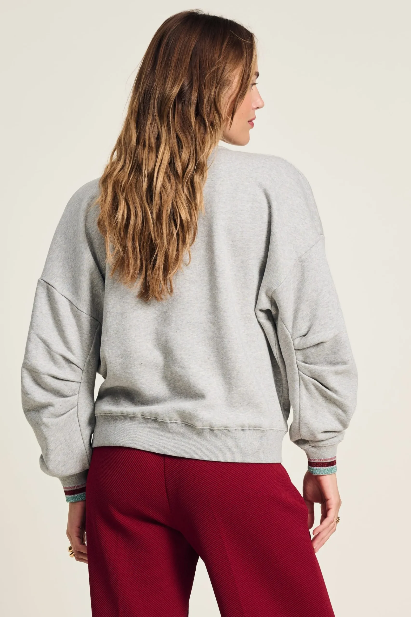 Truien & Vesten>POM Amsterdam SWEATER Grey Melange