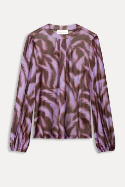 Tops & Turtlenecks>POM Amsterdam TOP Feathers Brown