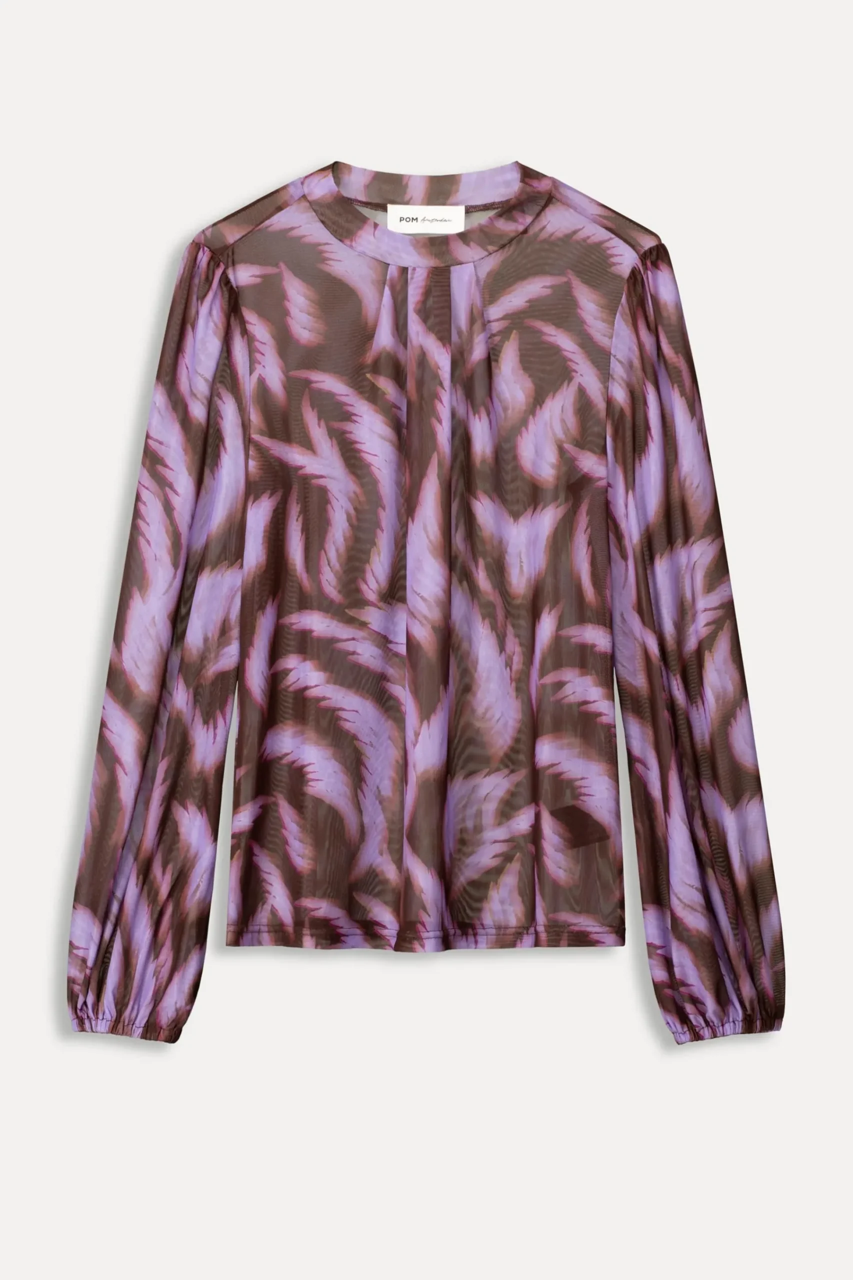 Tops & Turtlenecks>POM Amsterdam TOP Feathers Brown