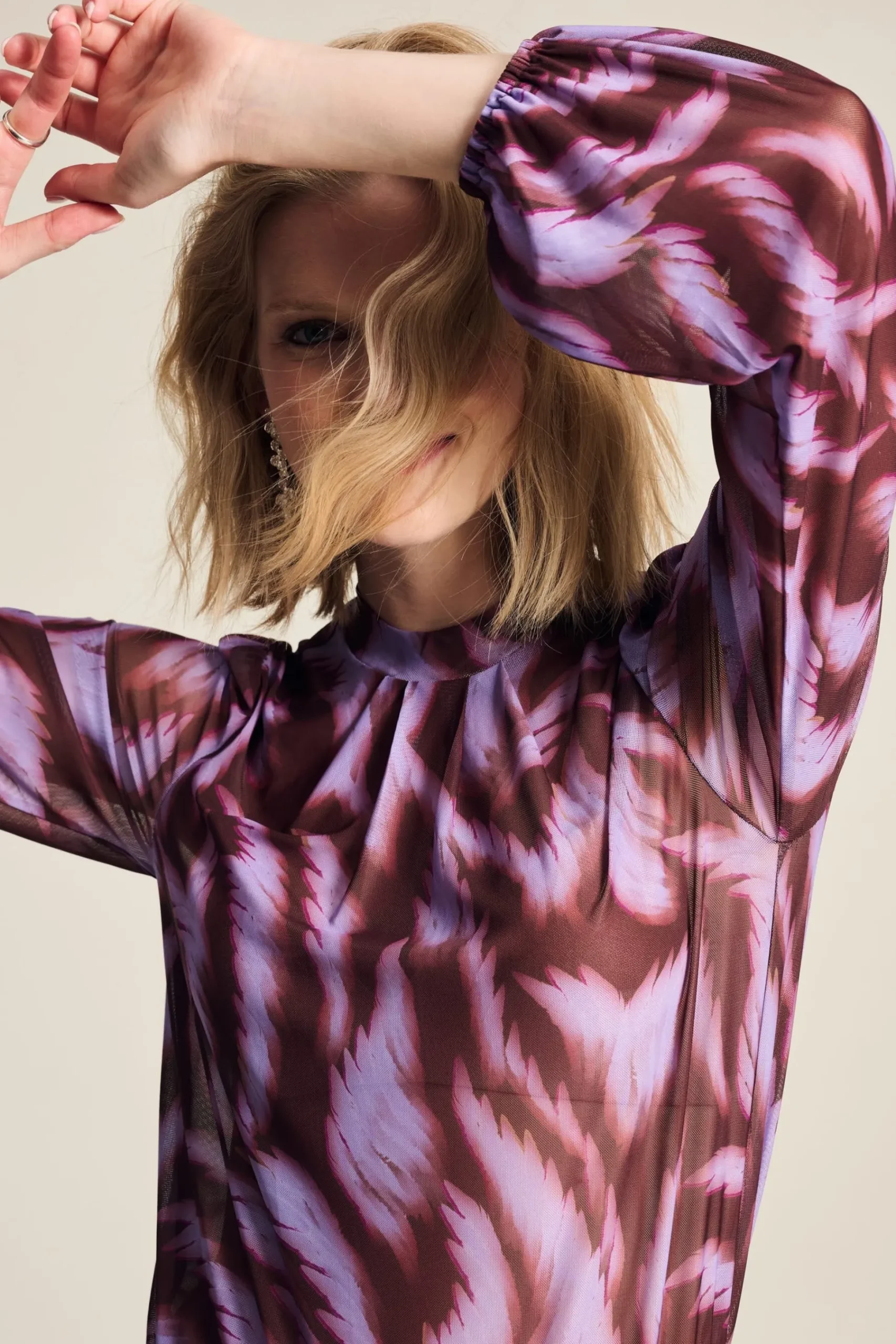 Tops & Turtlenecks>POM Amsterdam TOP Feathers Brown