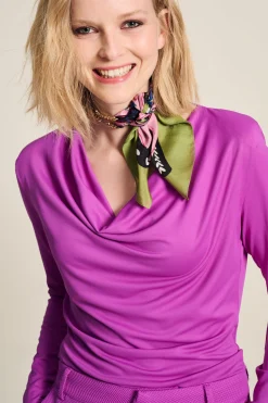 Tops & Turtlenecks>POM Amsterdam TOP Waterfall Cactus Pink