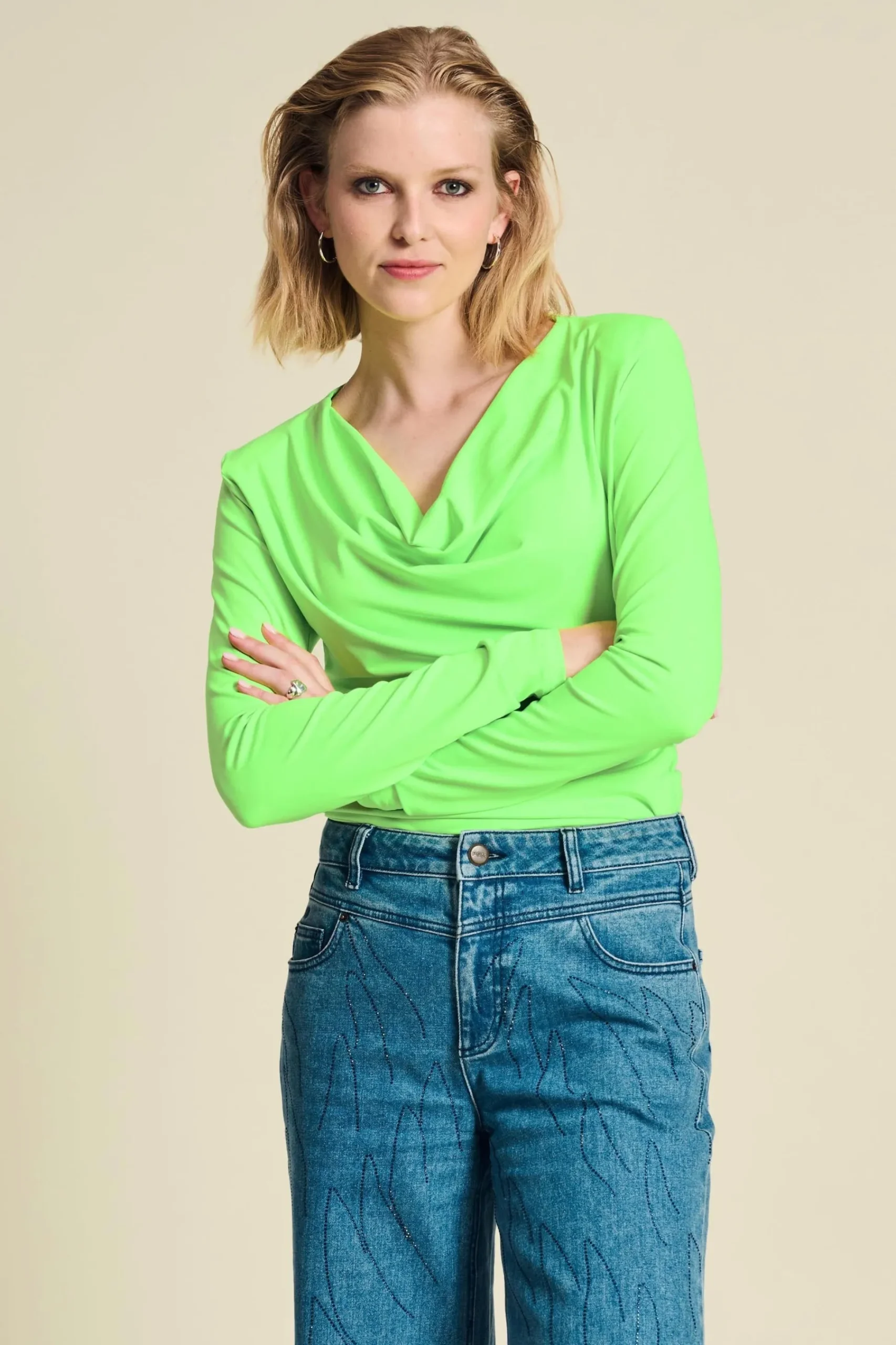 Tops & Turtlenecks>POM Amsterdam TOP Waterfall Vibrant Green