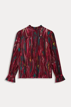 Tops & Turtlenecks>POM Amsterdam TOP Woody Burgundy Red