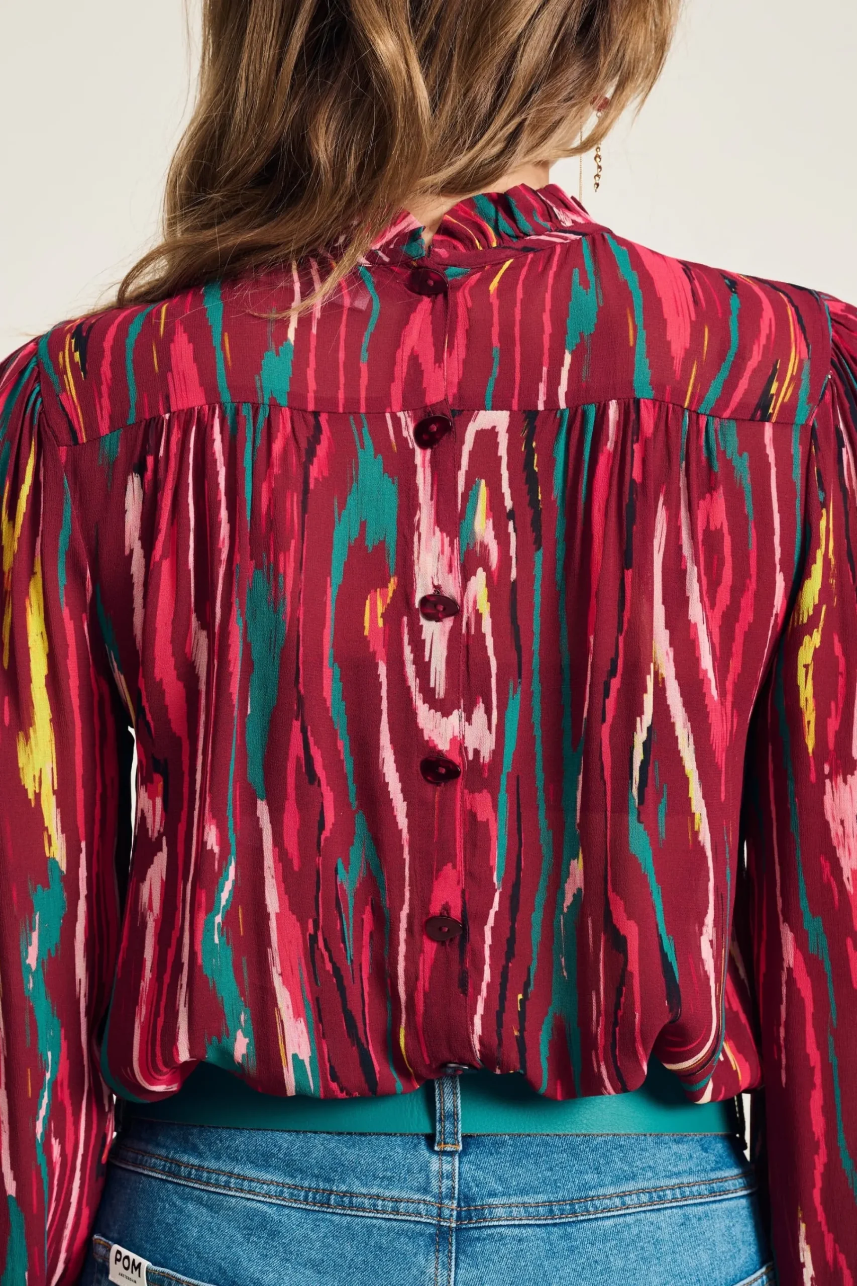 Tops & Turtlenecks>POM Amsterdam TOP Woody Burgundy Red