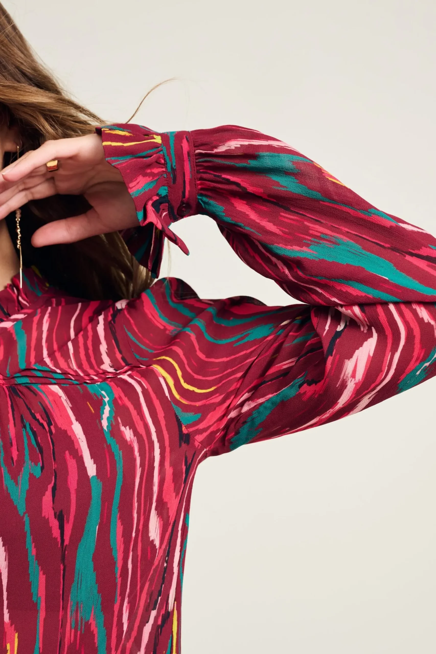 Tops & Turtlenecks>POM Amsterdam TOP Woody Burgundy Red