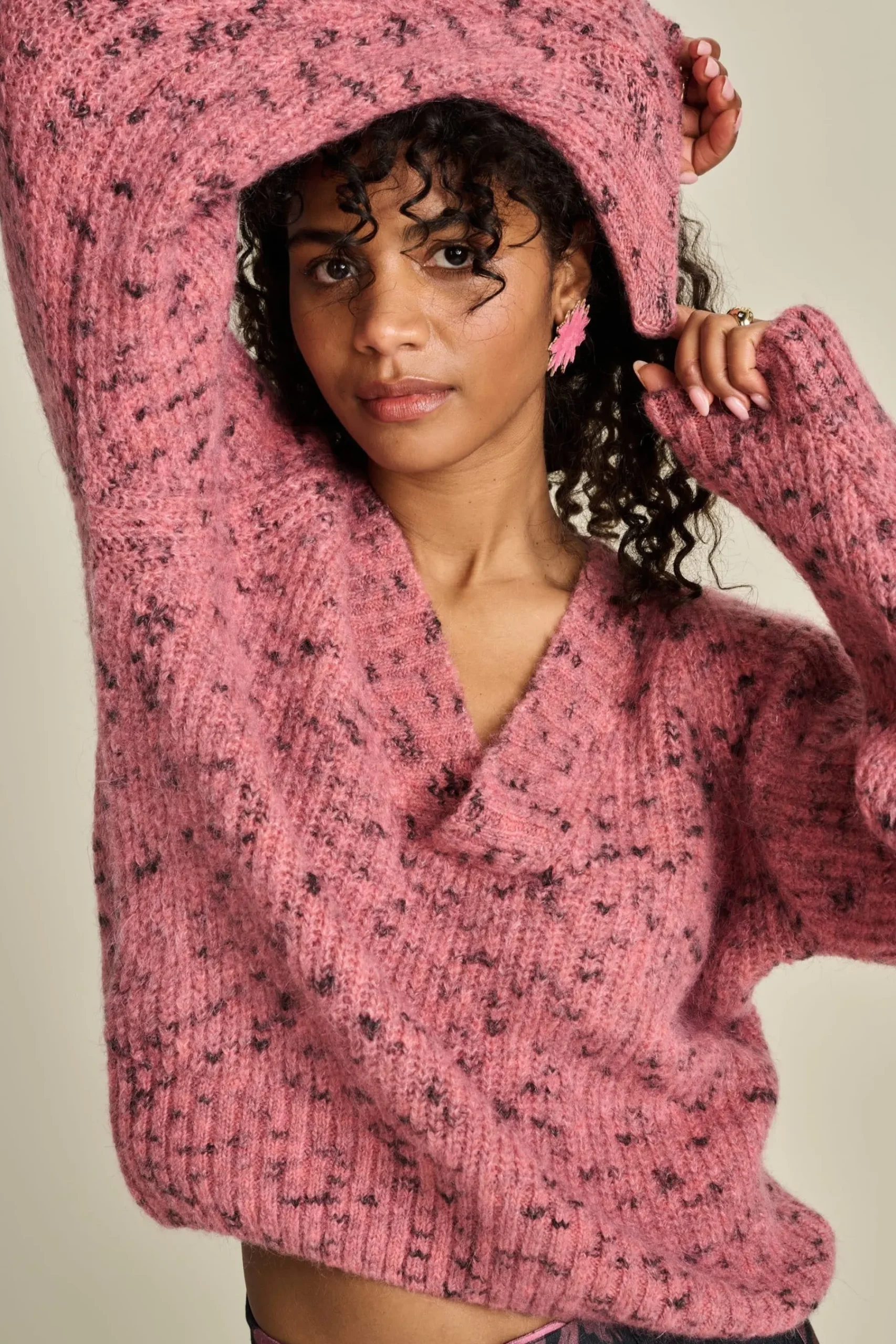 Truien & Vesten>POM Amsterdam TRUI Animal Pink