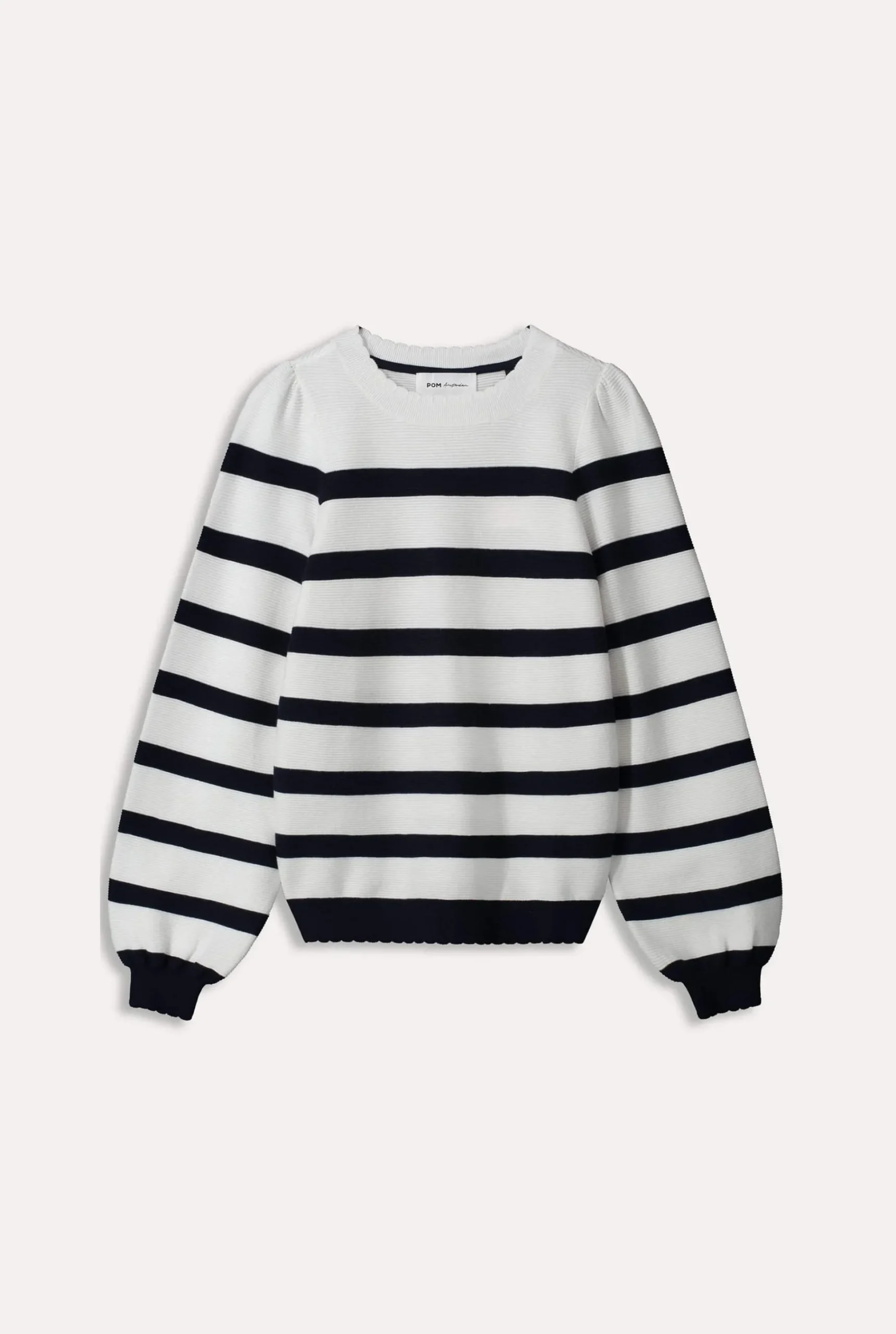 Truien & Vesten>POM Amsterdam TRUI Lucy Dark Navy Striped Dark navy