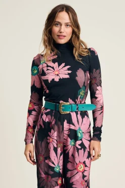 Tops & Turtlenecks>POM Amsterdam TURTLENECK Big Blooming Pink